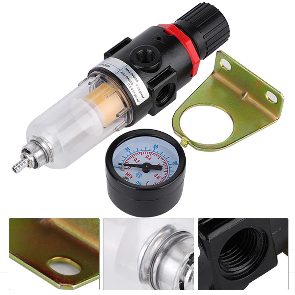 1/4" Air Compressor Filter Regulator Water Pressure Moisture Trap Separator view 4