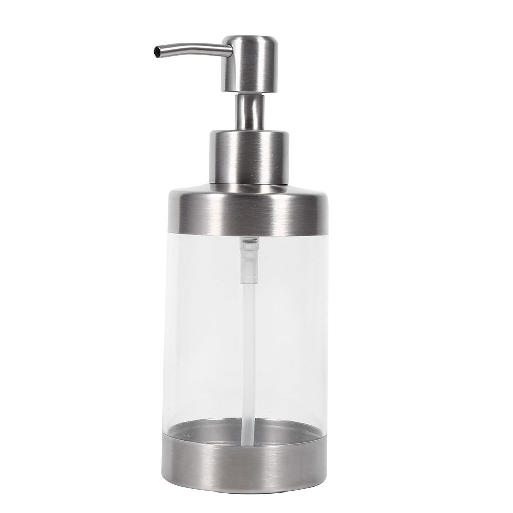 1PC 350ml Soap Dispenser Countertop Pump Lotion Bottle 304 Stainless Steel&Acrylic view 2