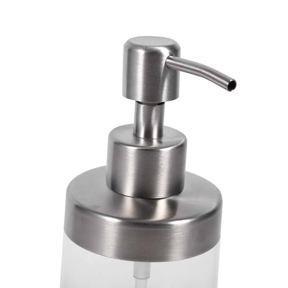 1PC 350ml Soap Dispenser Countertop Pump Lotion Bottle 304 Stainless Steel&Acrylic view 6