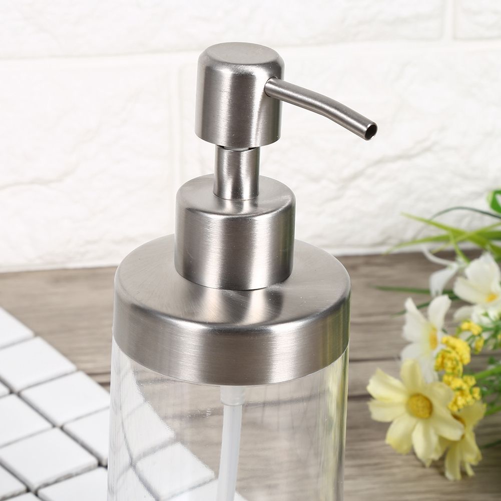 1PC 350ml Soap Dispenser Countertop Pump Lotion Bottle 304 Stainless Steel&Acrylic view 9