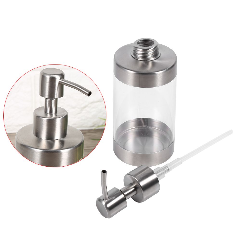 1PC 350ml Soap Dispenser Countertop Pump Lotion Bottle 304 Stainless Steel&Acrylic view 12