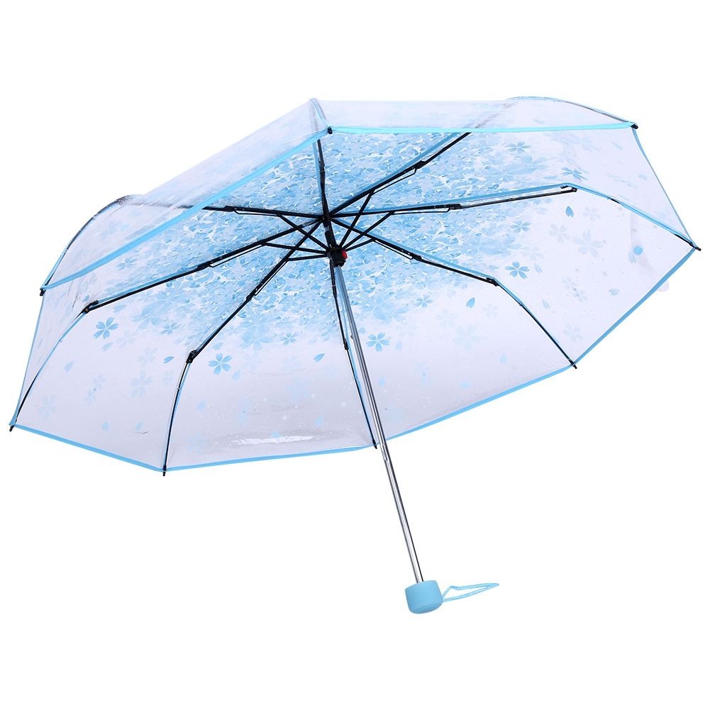 1PC Transparent Folding Umbrella Fashionable Princess Umbrella Cherry Blossom