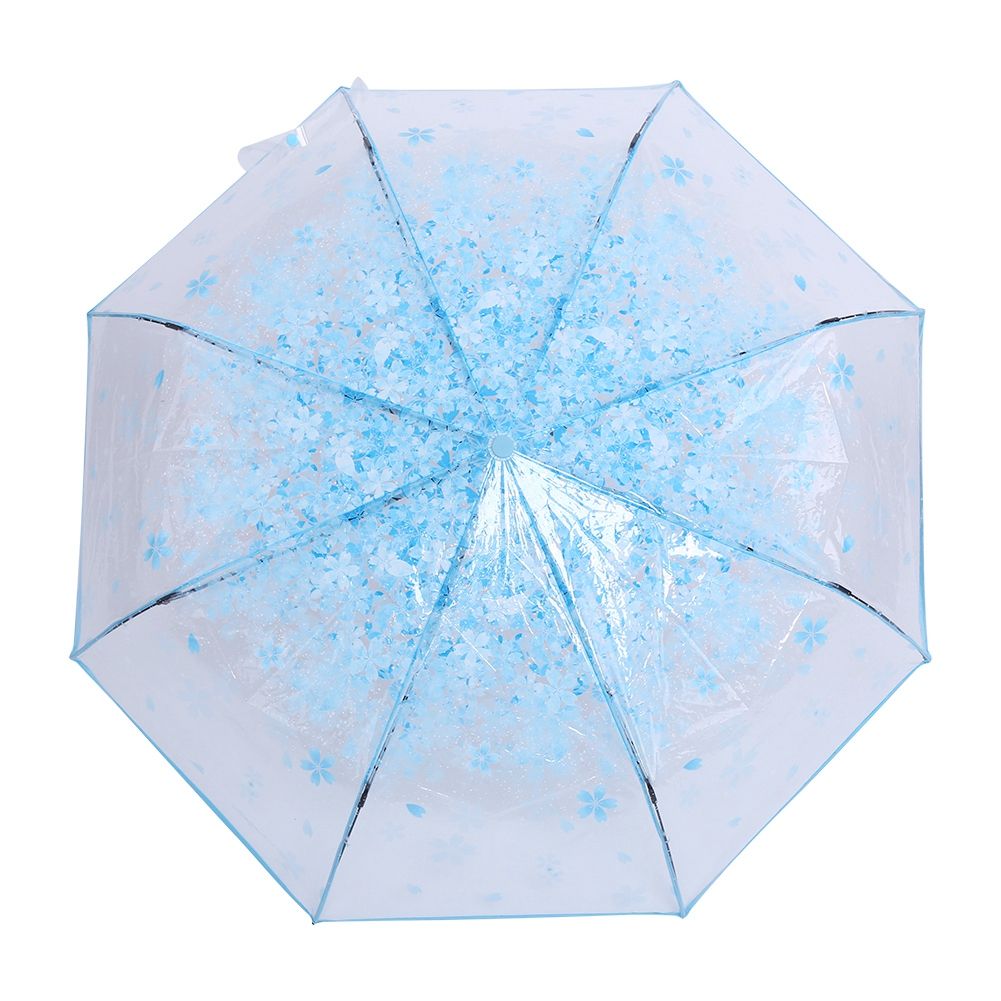1PC Transparent Folding Umbrella Fashionable Princess Umbrella Cherry Blossom view 3