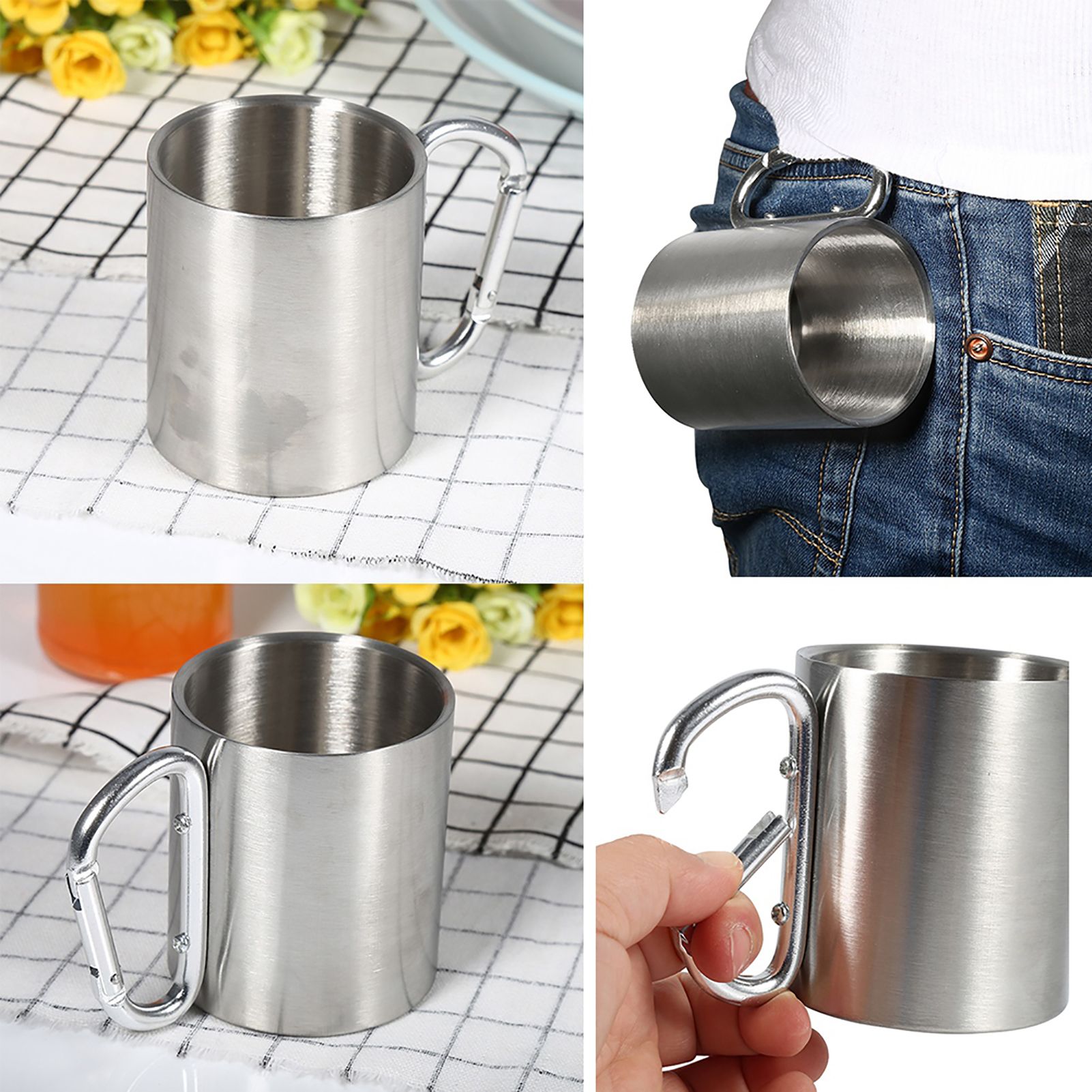 Stainless Steel Portable Mug Travel Camping Hiking Outdoor Sports Water Cups view 13