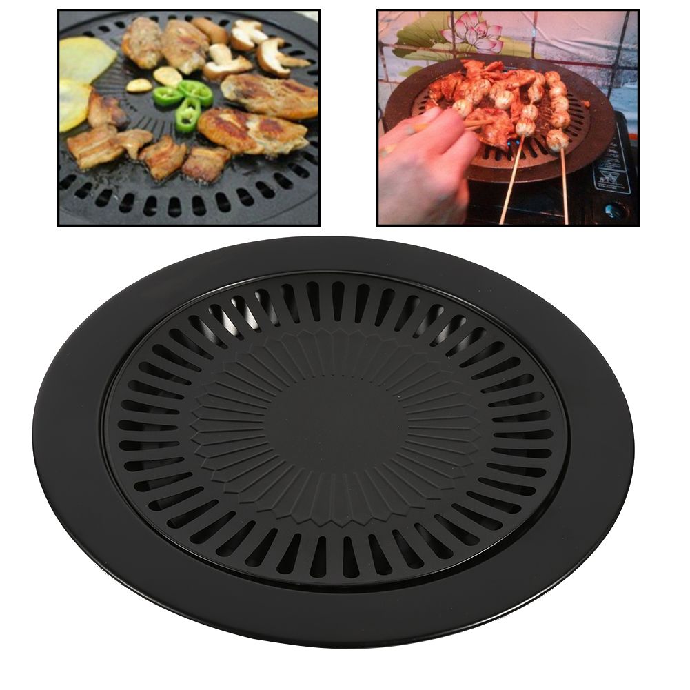 BBQ Grill Rack Barbeque Kitchen Barbecue Pan Indoor Outdoor Nonstick Roasting view 10