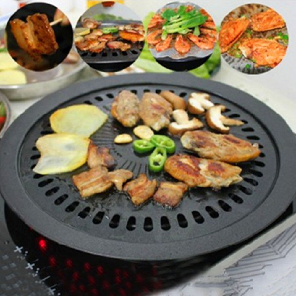 BBQ Grill Rack Barbeque Kitchen Barbecue Pan Indoor Outdoor Nonstick Roasting view 11