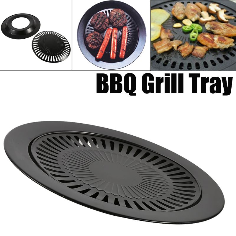 BBQ Grill Rack Barbeque Kitchen Barbecue Pan Indoor Outdoor Nonstick Roasting view 13