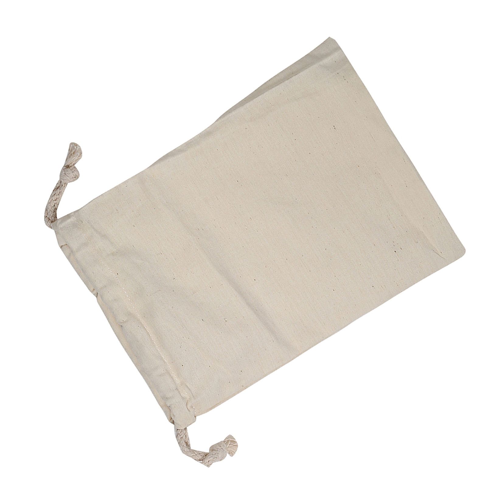 Household Plain Cotton Drawstring Storage Laundry Sack Stuff Bag for Travel view 2