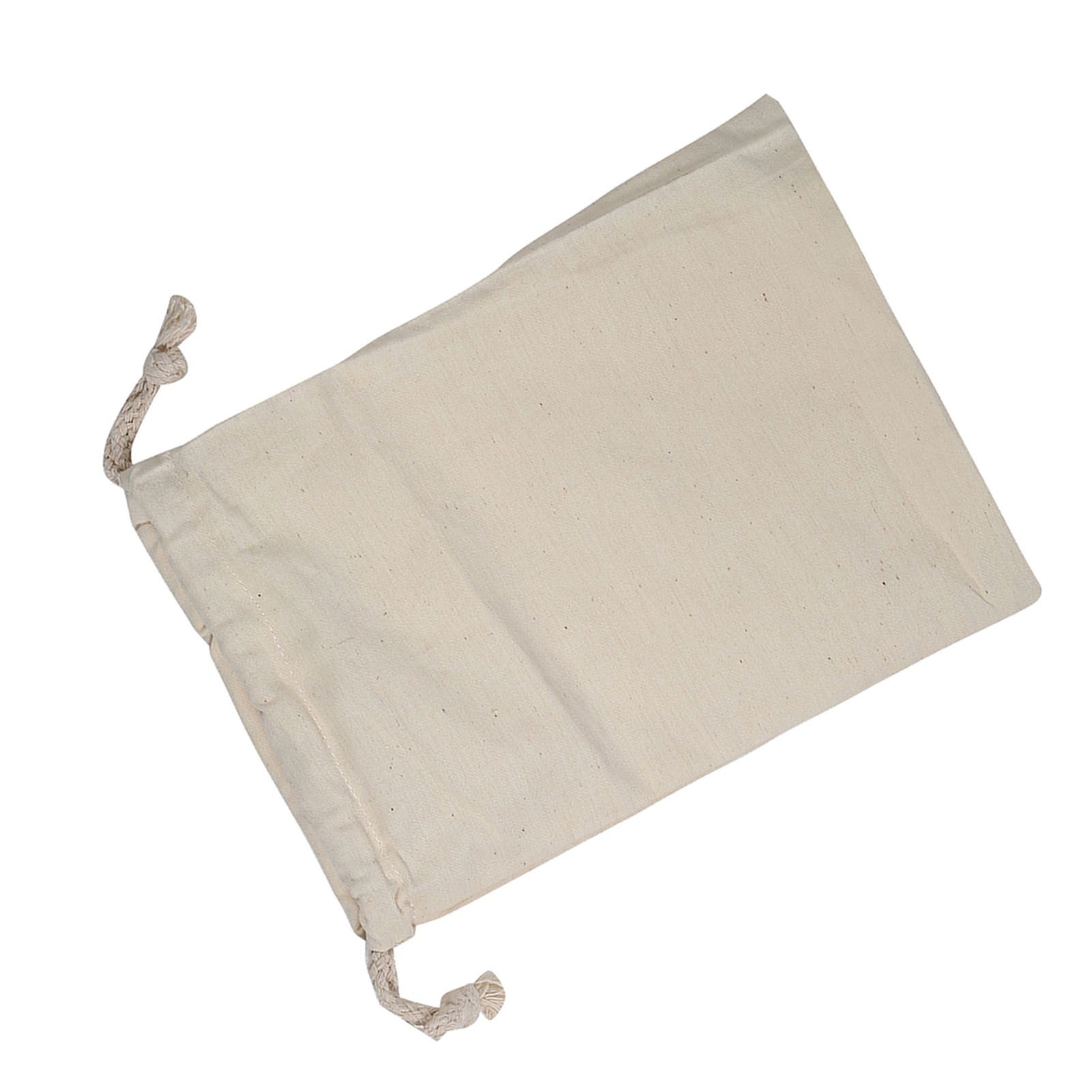 Household Plain Cotton Drawstring Storage Laundry Sack Stuff Bag for Travel view 3