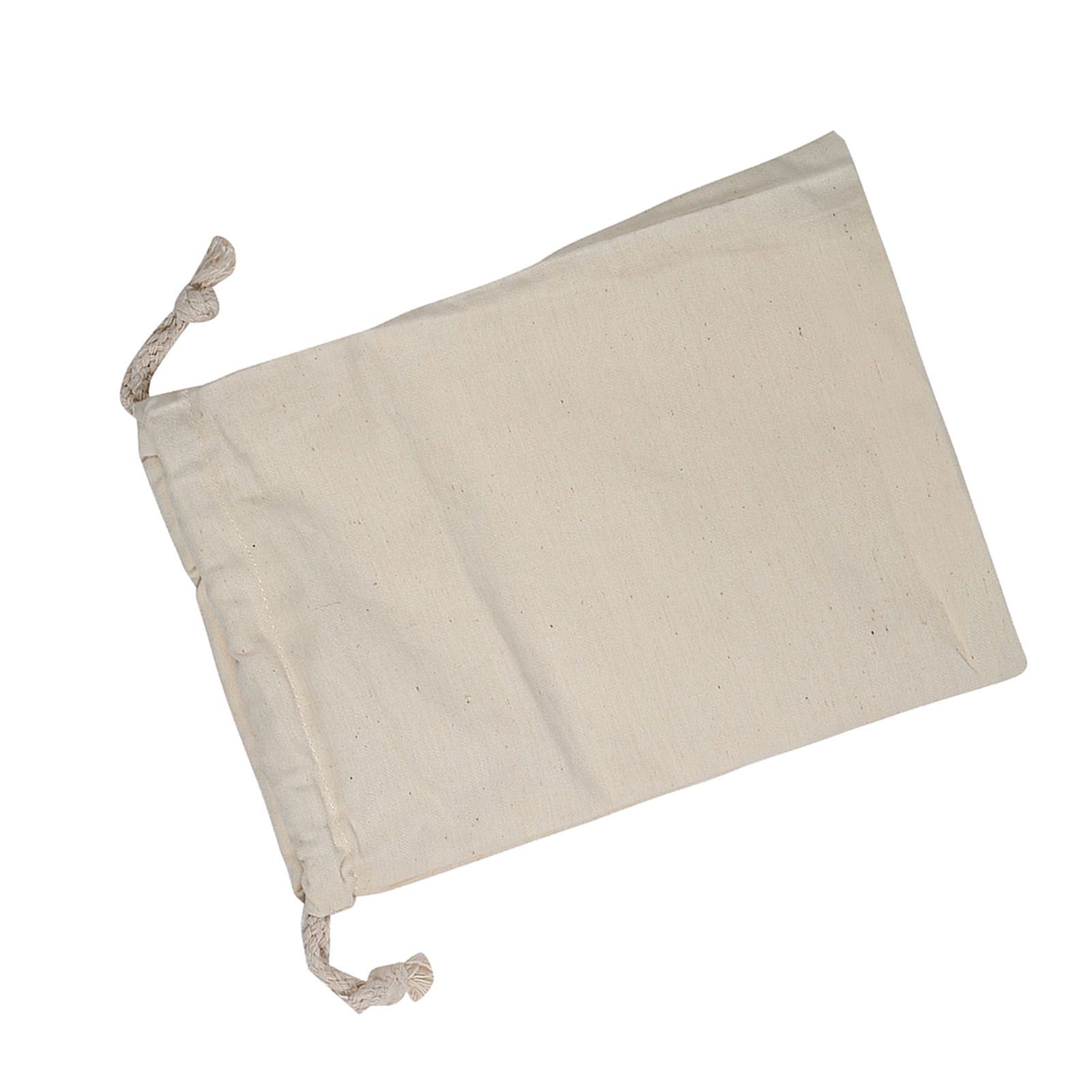 Household Plain Cotton Drawstring Storage Laundry Sack Stuff Bag for Travel view 4