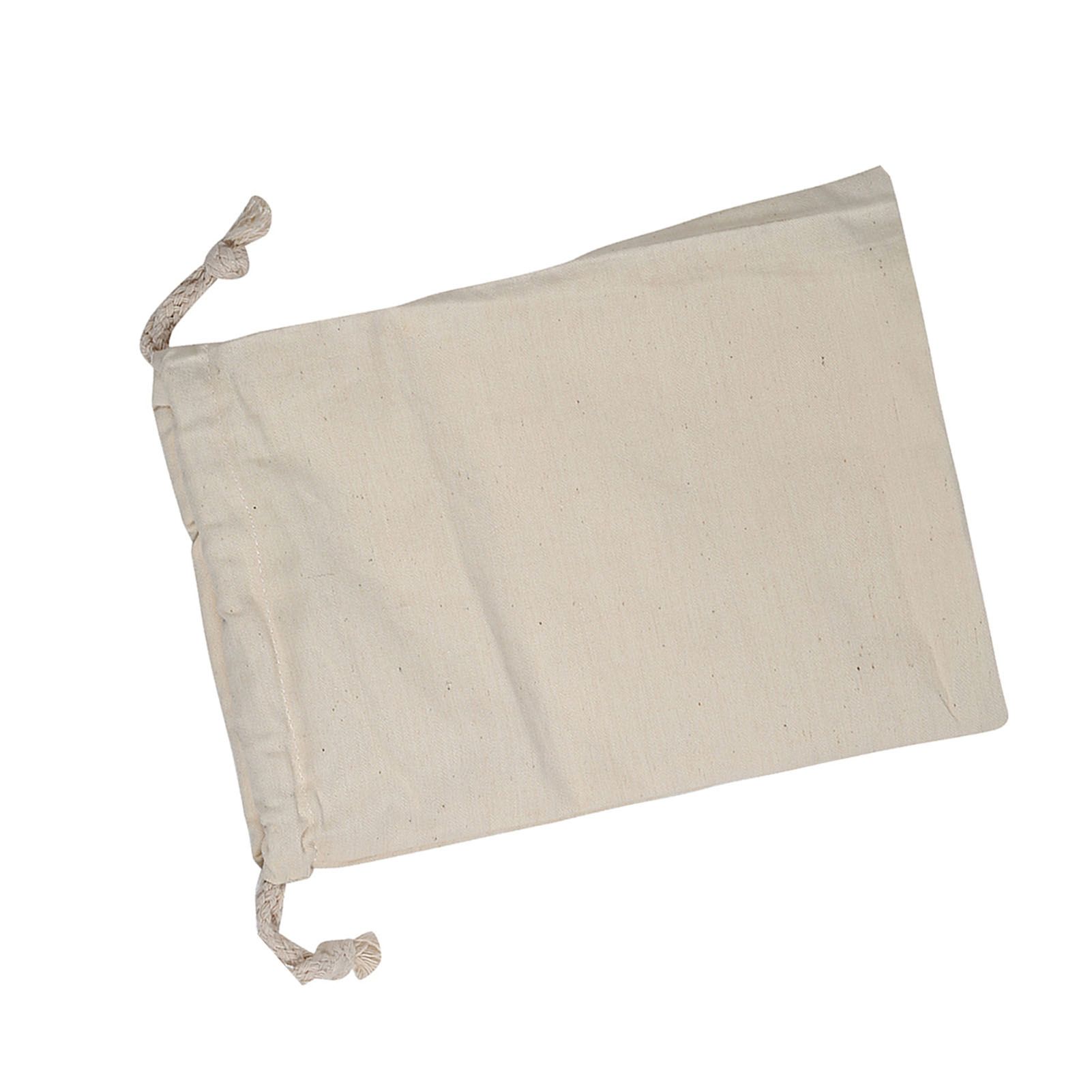Household Plain Cotton Drawstring Storage Laundry Sack Stuff Bag for Travel view 5