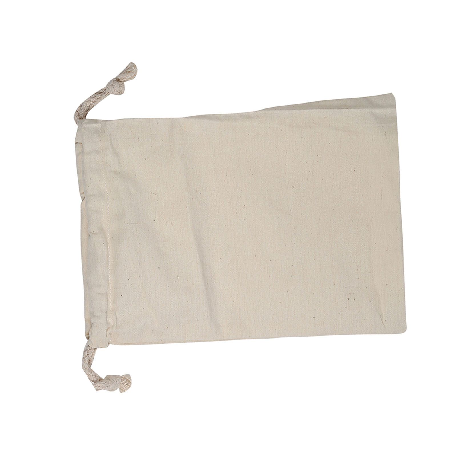 Household Plain Cotton Drawstring Storage Laundry Sack Stuff Bag for Travel view 6