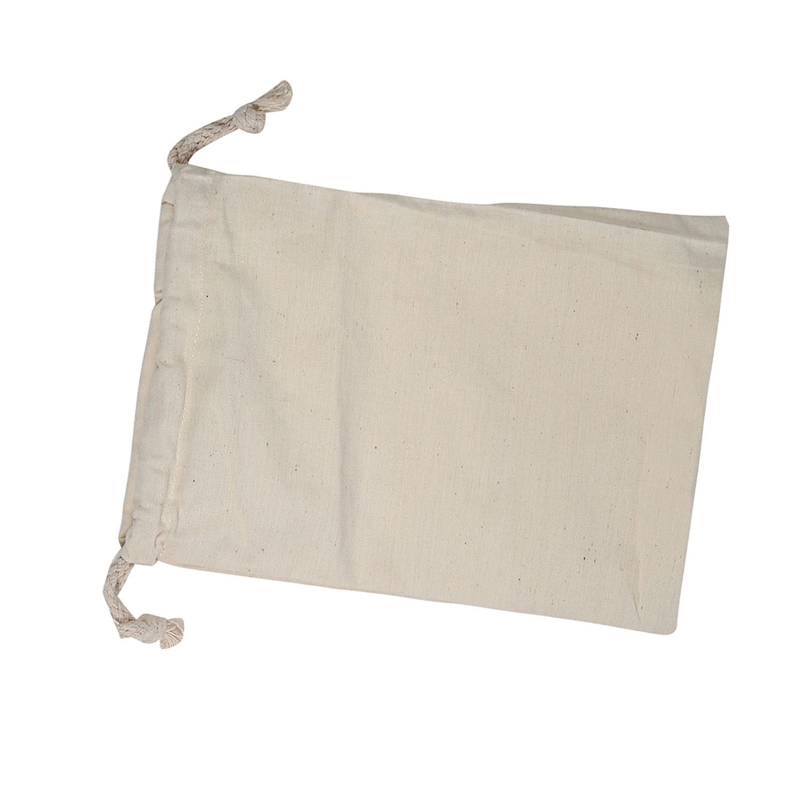 Household Plain Cotton Drawstring Storage Laundry Sack Stuff Bag for Travel view 7