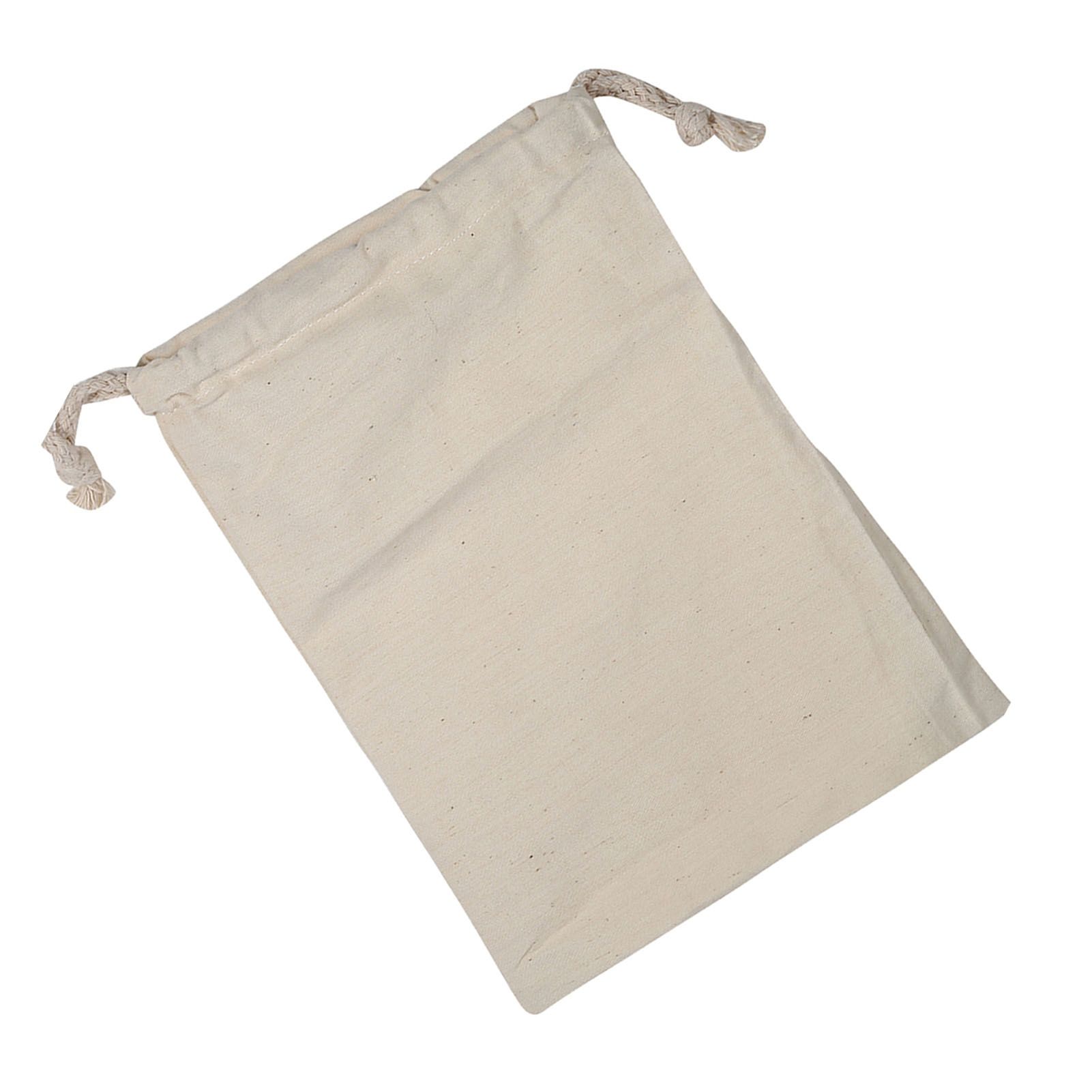 Household Plain Cotton Drawstring Storage Laundry Sack Stuff Bag for Travel view 8