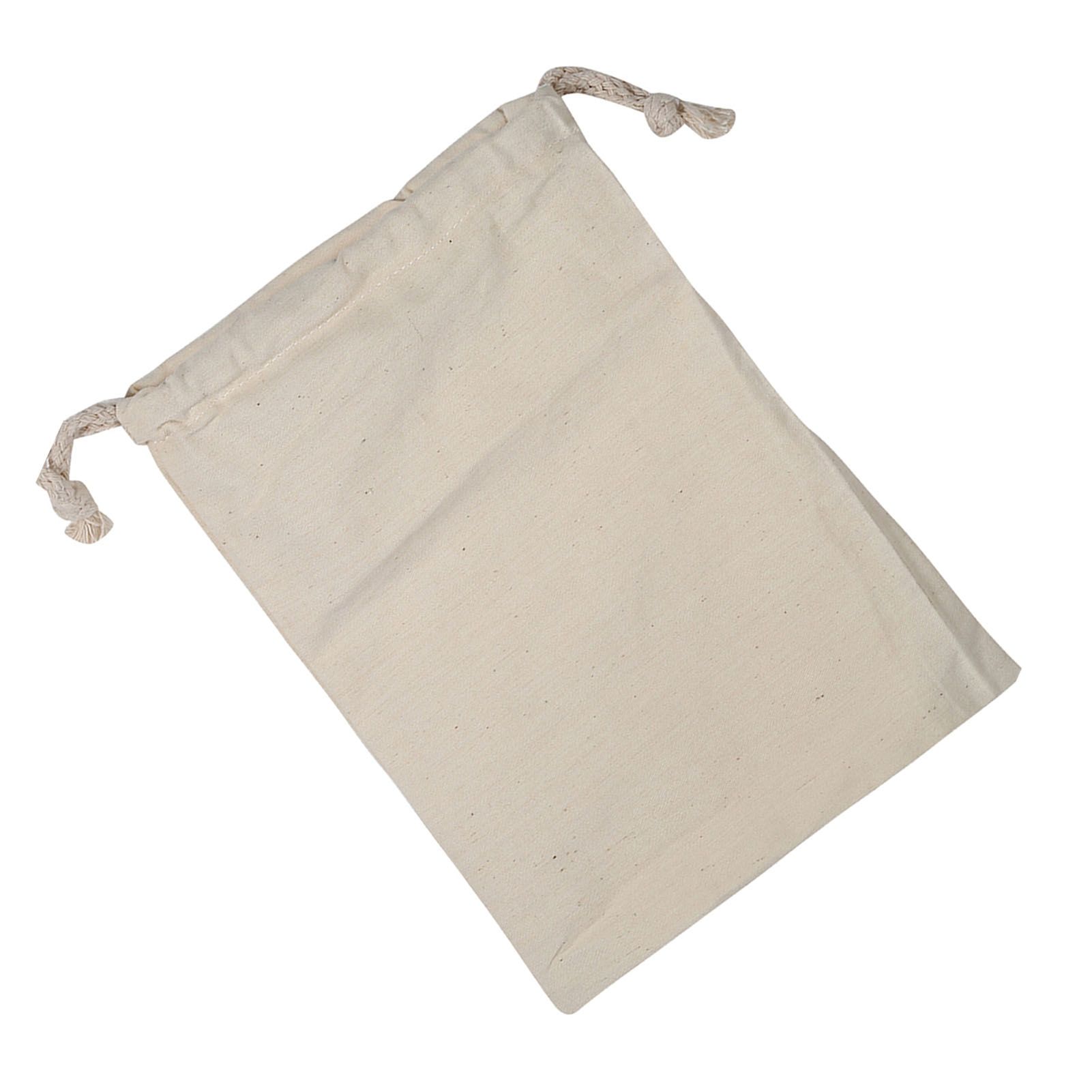 Household Plain Cotton Drawstring Storage Laundry Sack Stuff Bag for Travel view 9