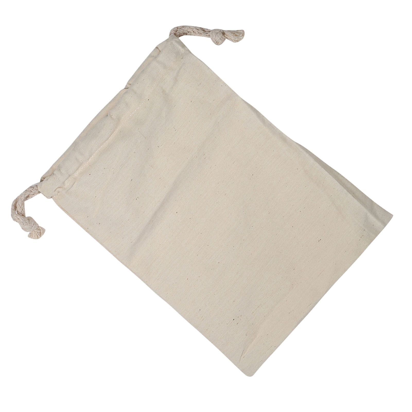 Household Plain Cotton Drawstring Storage Laundry Sack Stuff Bag for Travel view 11