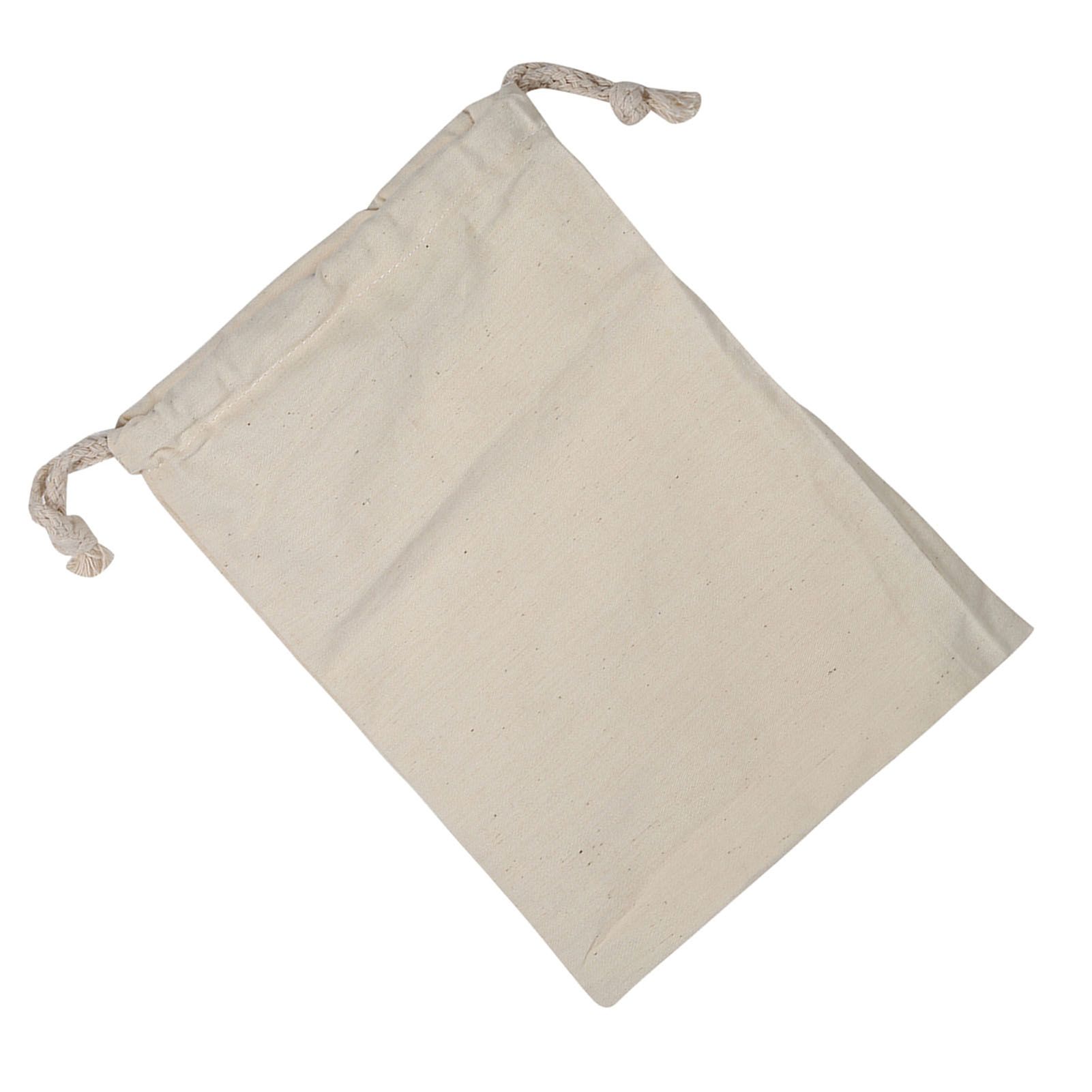 Household Plain Cotton Drawstring Storage Laundry Sack Stuff Bag for Travel view 12