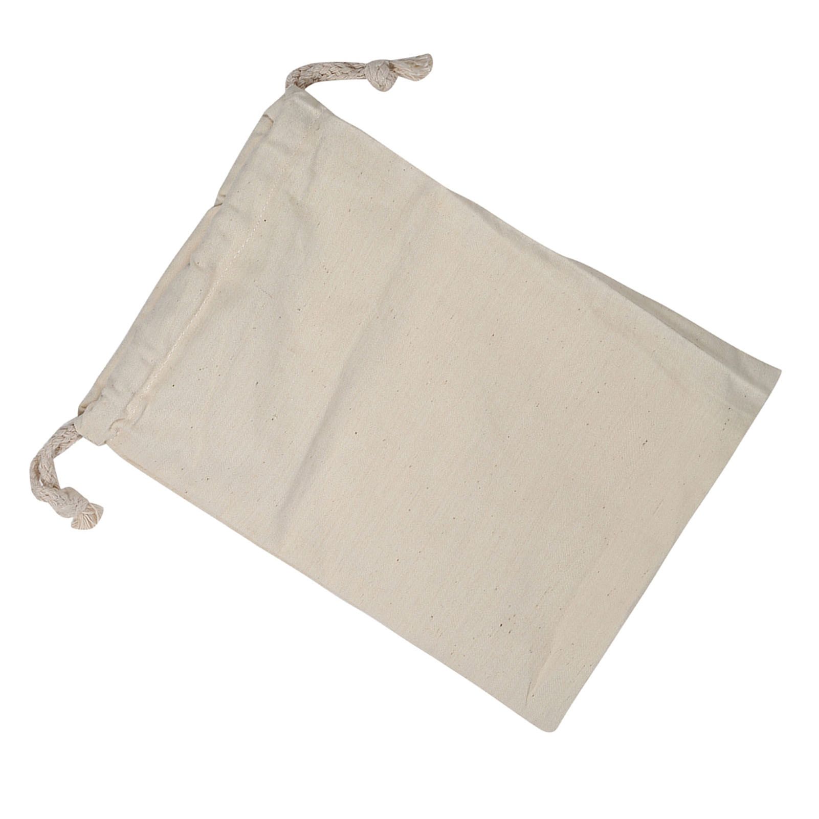Household Plain Cotton Drawstring Storage Laundry Sack Stuff Bag for Travel view 14