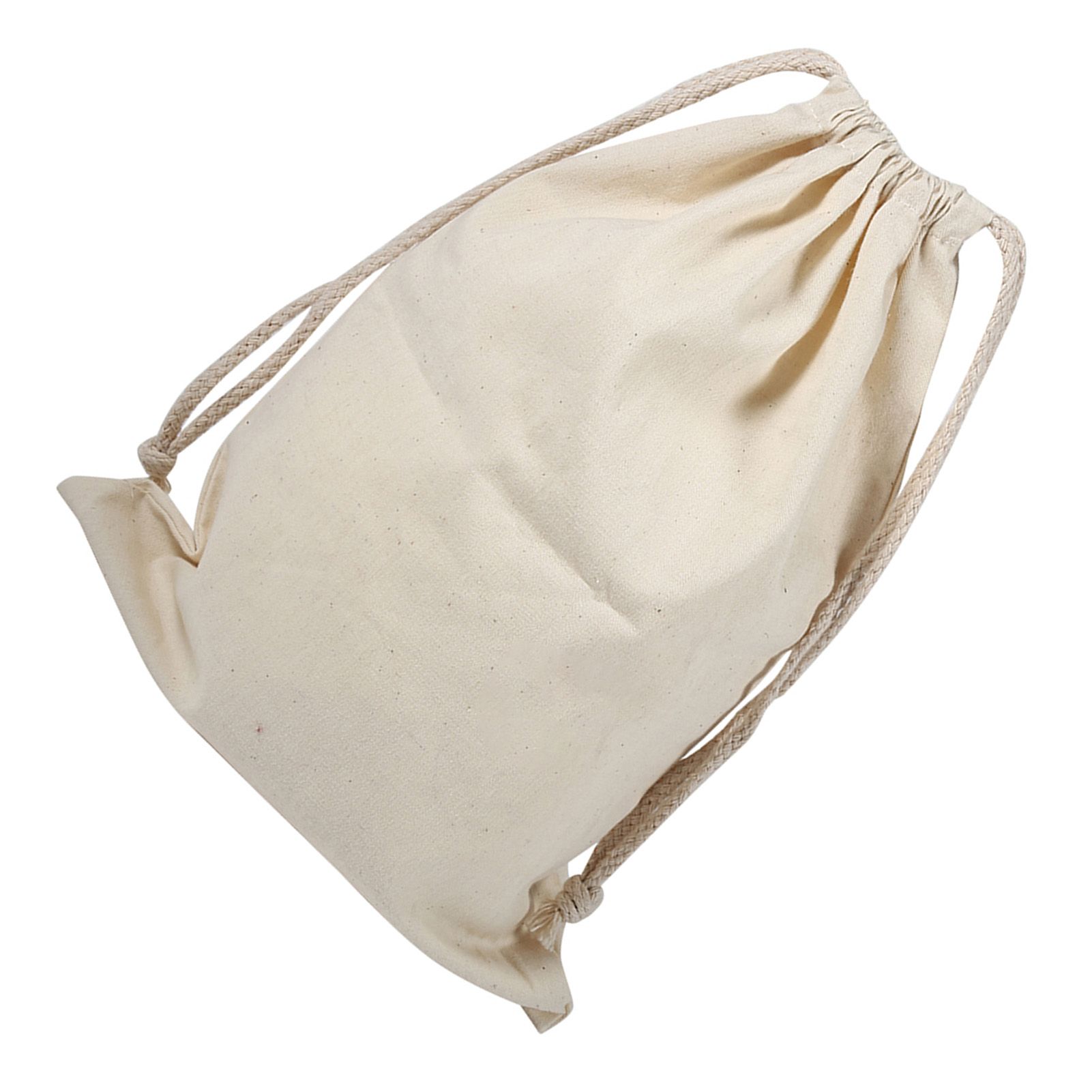 Household Plain Cotton Drawstring Storage Laundry Sack Stuff Bag for Travel view 12