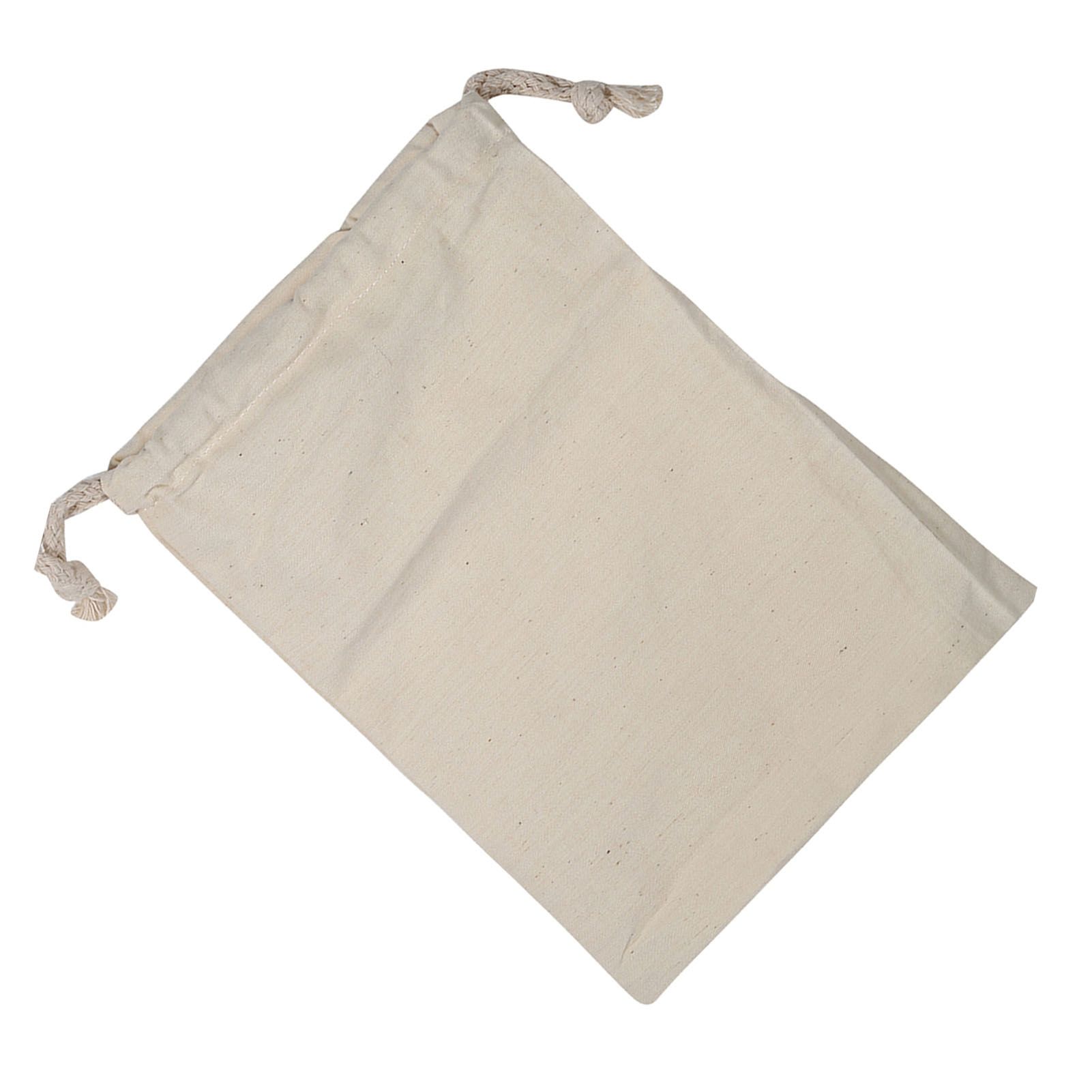 Household Plain Cotton Drawstring Storage Laundry Sack Stuff Bag for Travel view 10