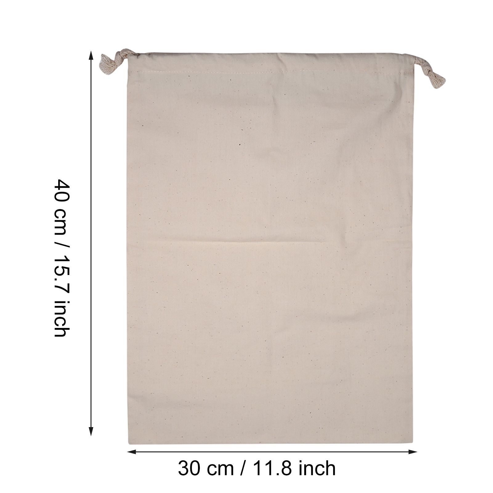 Household Plain Cotton Drawstring Storage Laundry Sack Stuff Bag for Travel view 13