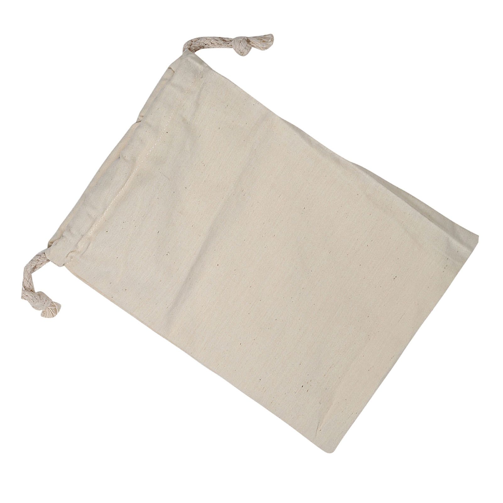 Household Plain Cotton Drawstring Storage Laundry Sack Stuff Bag for Travel view 14