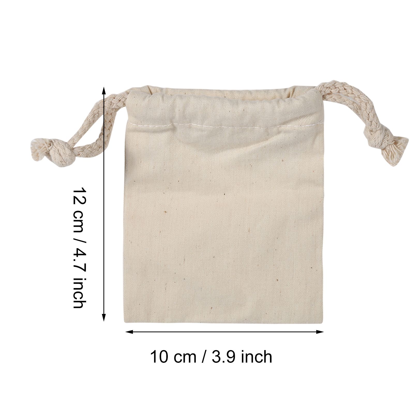 Household Plain Cotton Drawstring Storage Laundry Sack Stuff Bag for Travel view 3