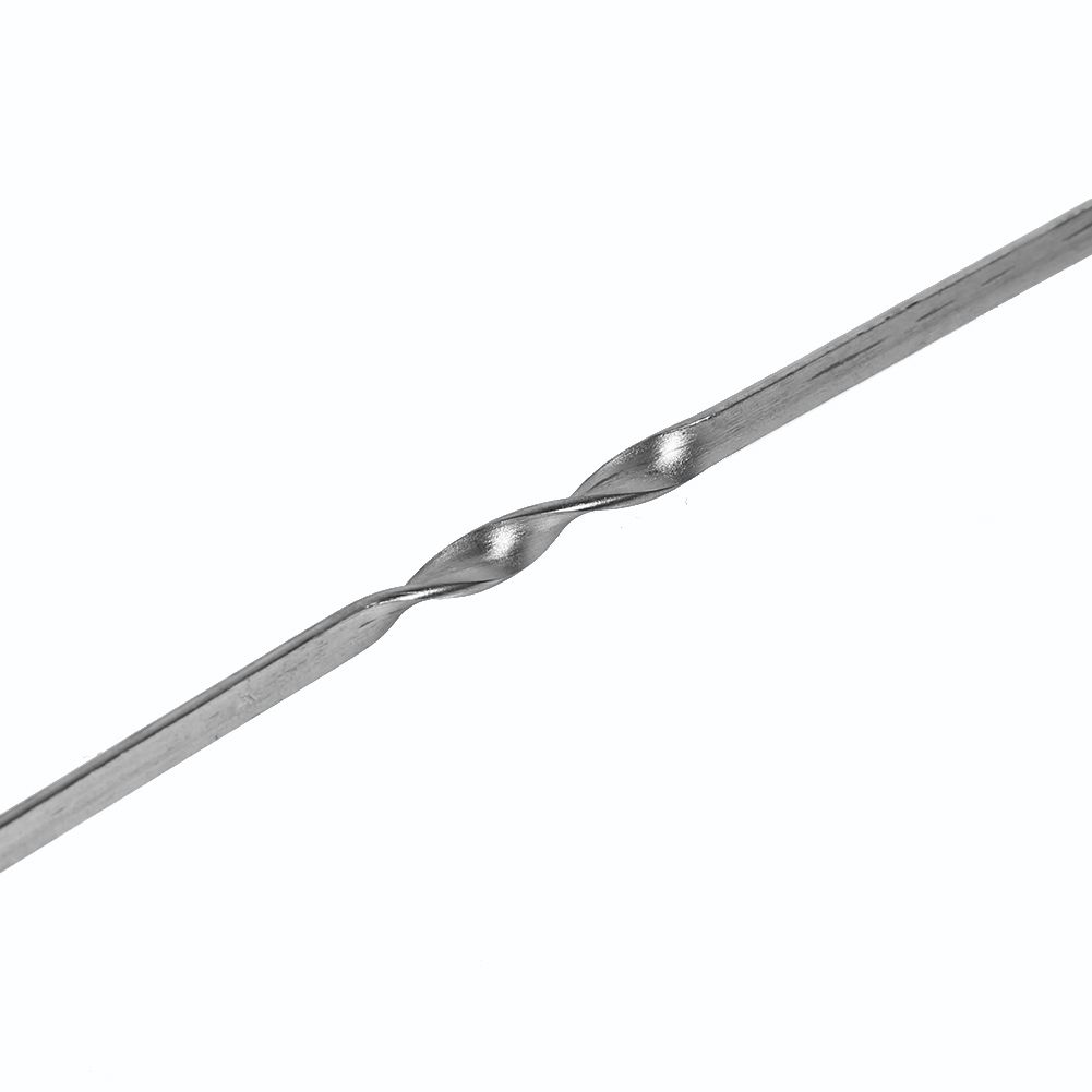 10PCS BBQ Barbecue Grilling Cooking Long Stainless Steel Kabob Kebab Flat view 5