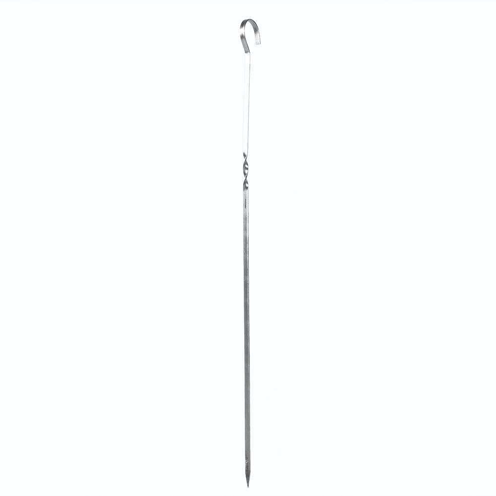 10PCS BBQ Barbecue Grilling Cooking Long Stainless Steel Kabob Kebab Flat view 7
