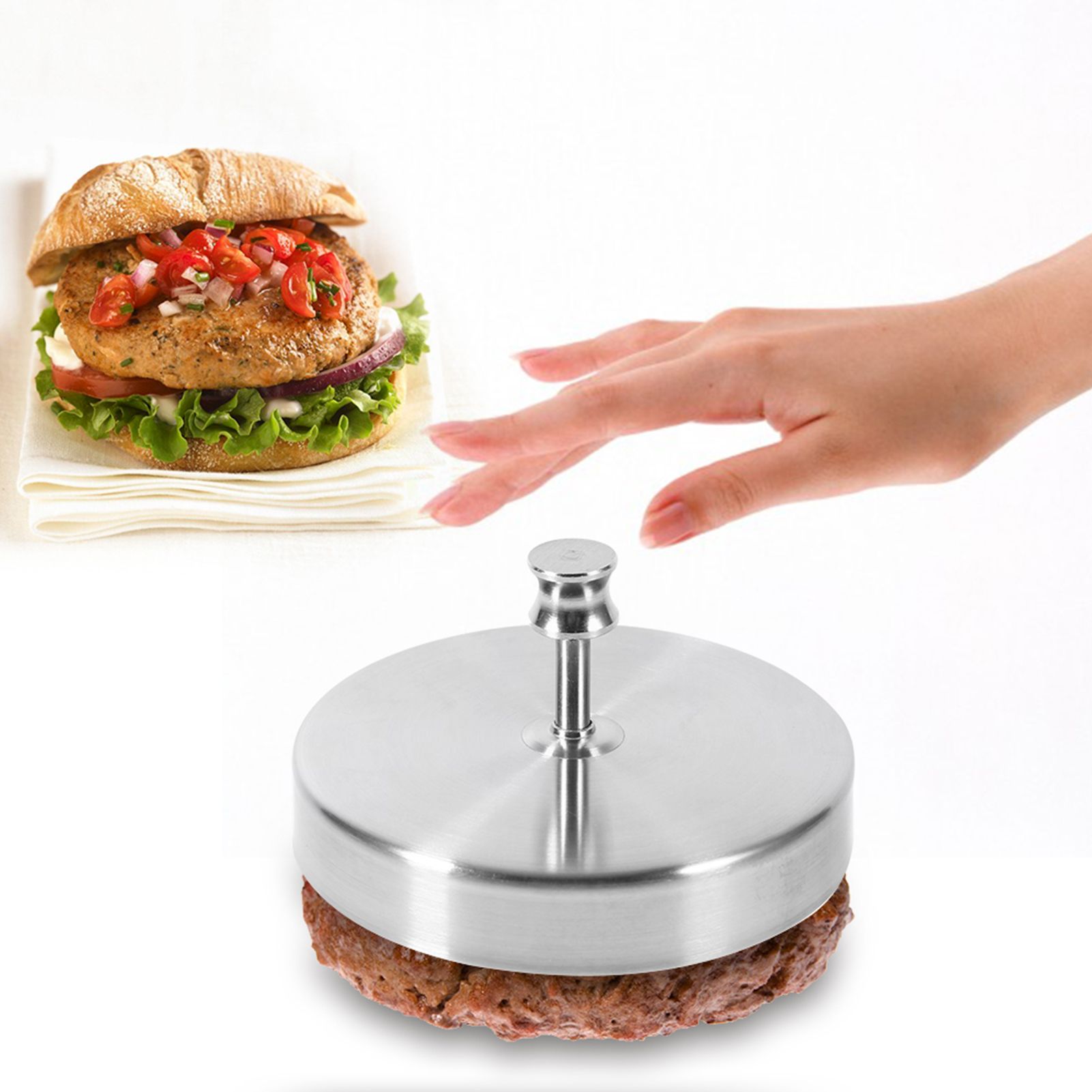 Stainless Steel Heavy Duty Stuffed Hamburger Meat Beef Press Mould Patty Maker view 12