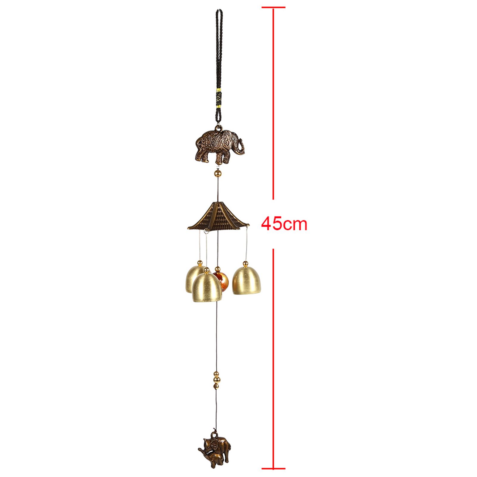 Antique Metal Elephant Windchime Church Bells Wind Chimes Door Hanging Decoration view 5