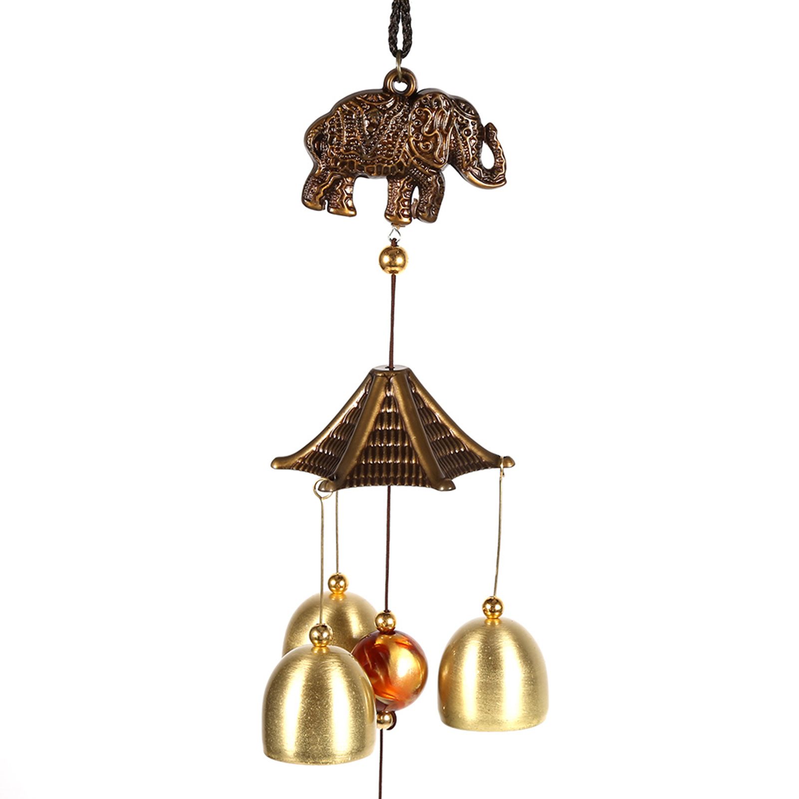 Antique Metal Elephant Windchime Church Bells Wind Chimes Door Hanging Decoration view 13