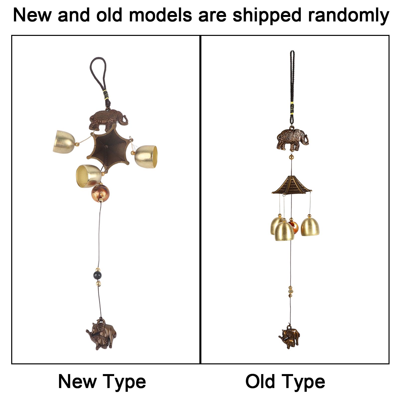 Antique Metal Elephant Windchime Church Bells Wind Chimes Door Hanging Decoration view 15