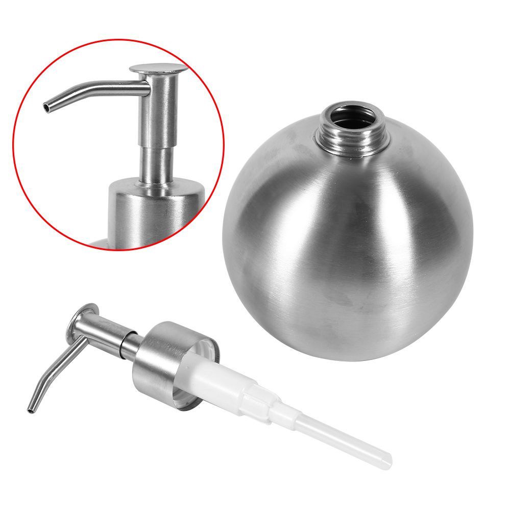 1pc 304 Stainless Steel Ball Shaped Bathroom Shampoo Shower Liquid Pump view 9