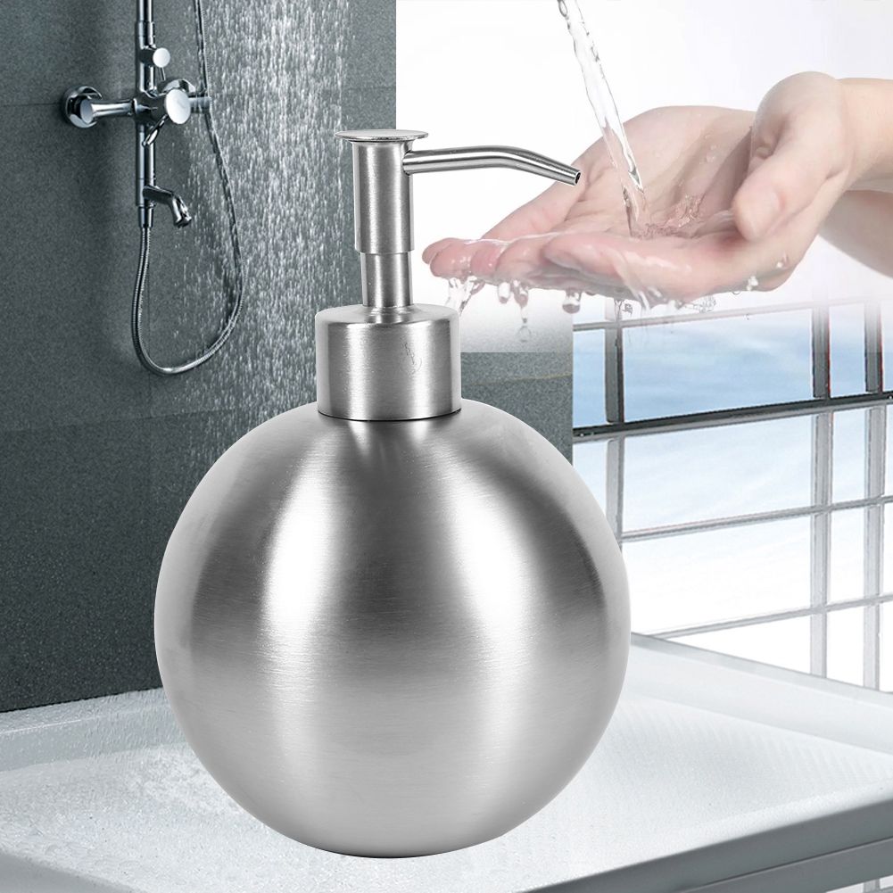1pc 304 Stainless Steel Ball Shaped Bathroom Shampoo Shower Liquid Pump view 10