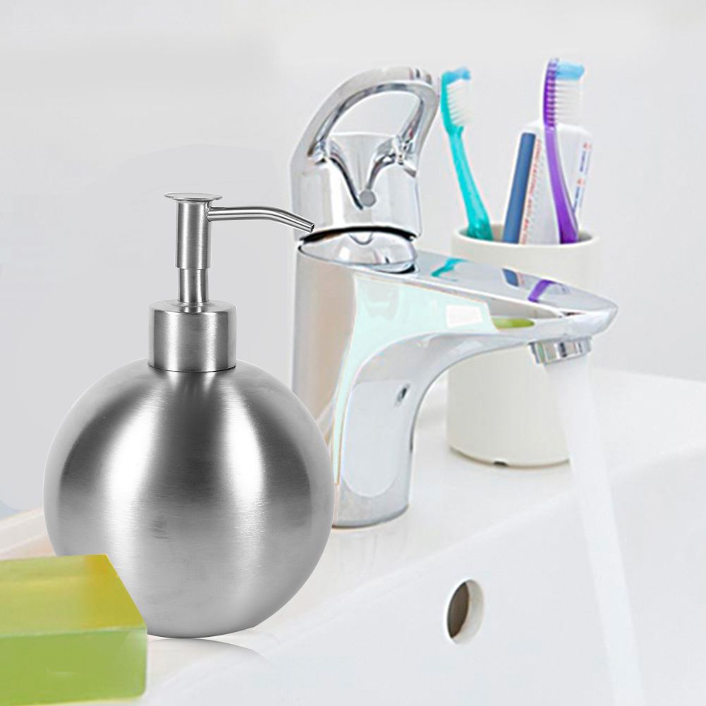 1pc 304 Stainless Steel Ball Shaped Bathroom Shampoo Shower Liquid Pump view 11