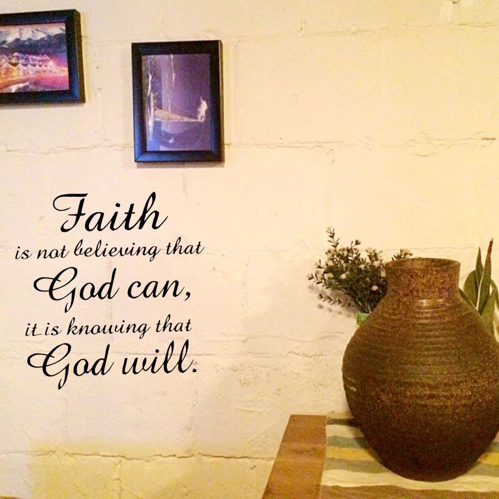 Black PVC Wall Sticker Faith God Quote Vinyl Art Decal Home Study Room view 2