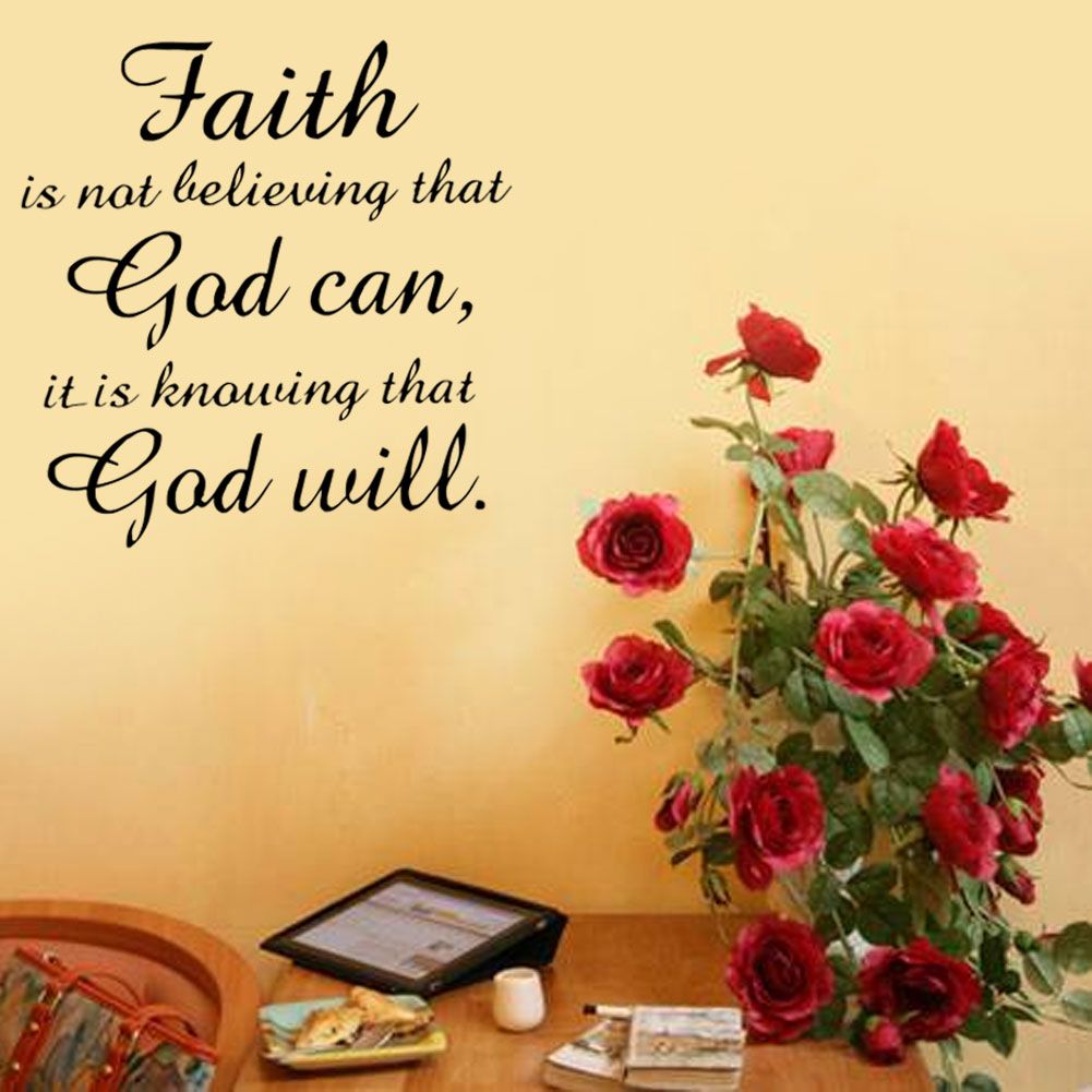 Black PVC Wall Sticker Faith God Quote Vinyl Art Decal Home Study Room view 3