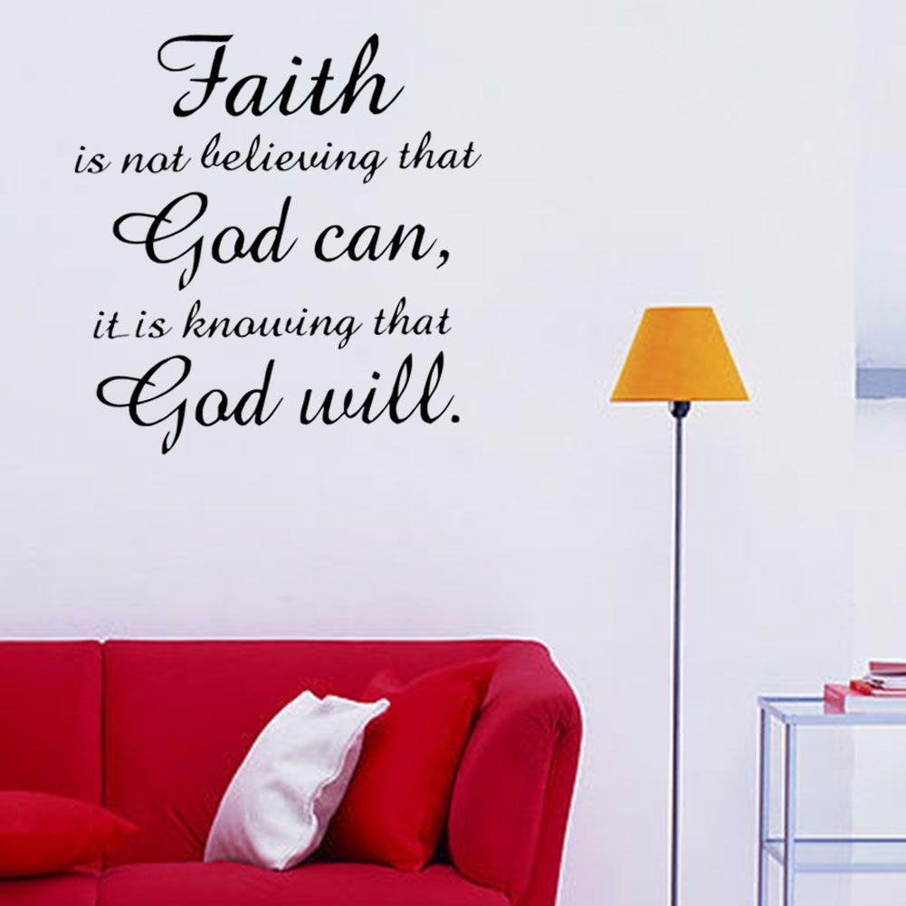 Black PVC Wall Sticker Faith God Quote Vinyl Art Decal Home Study Room view 4