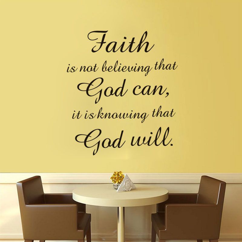 Black PVC Wall Sticker Faith God Quote Vinyl Art Decal Home Study Room view 6