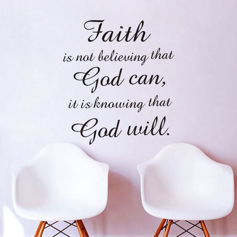 Black PVC Wall Sticker Faith God Quote Vinyl Art Decal Home Study Room view 7