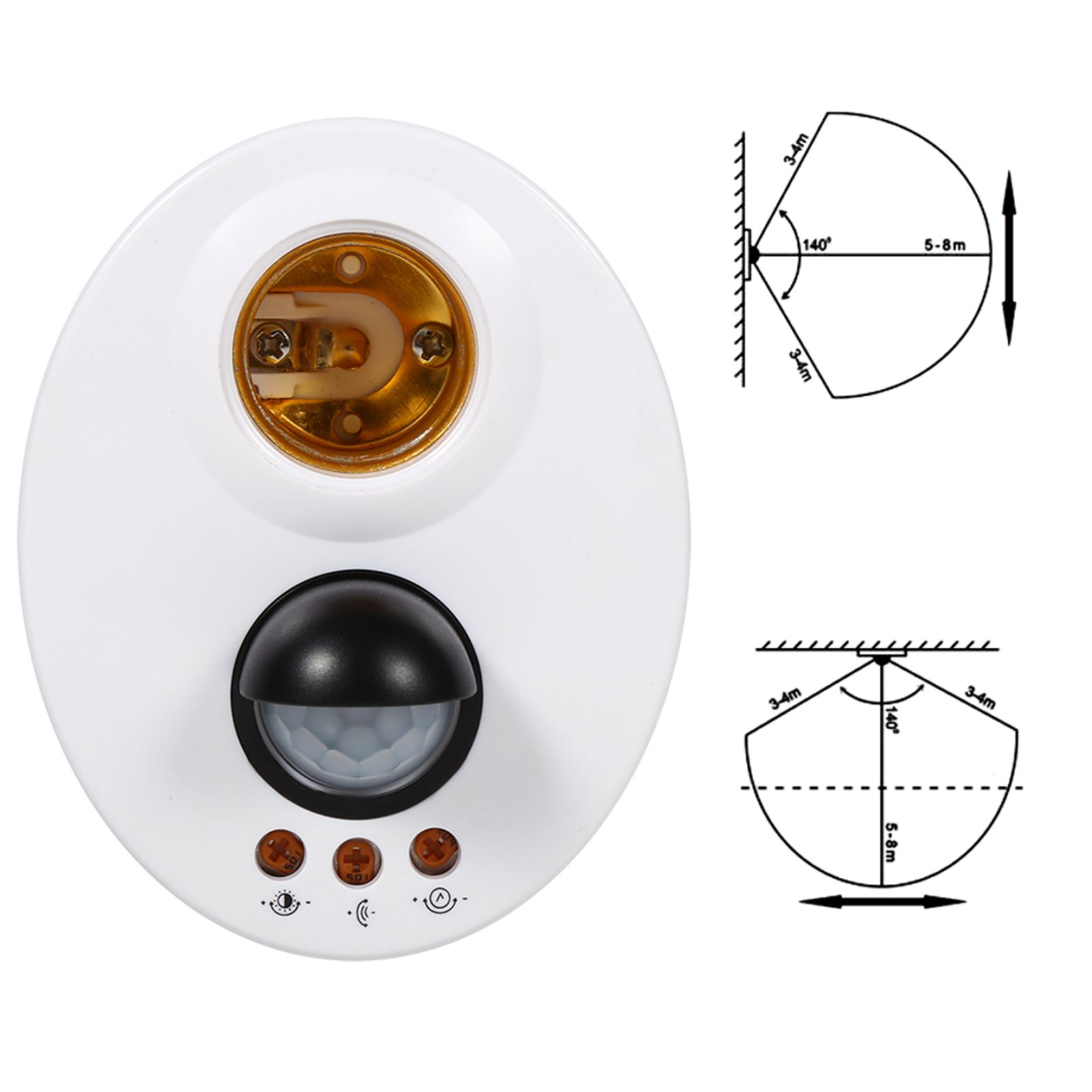 E27 110-250V Human Body Induction Automatic IR Infrared Sensor Light Socket view 10
