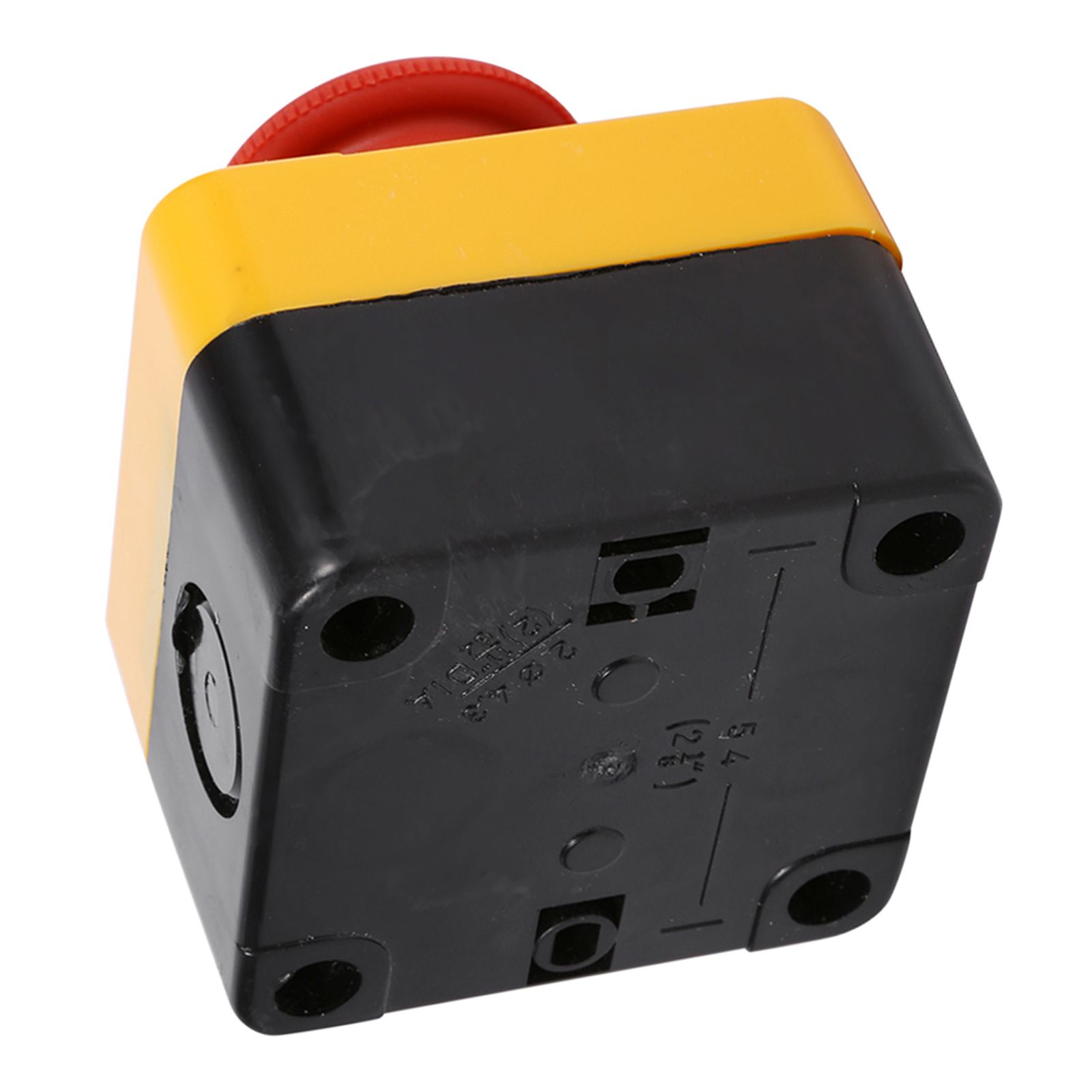 1Pc 660V 10A Plastic Shell Red Sign Emergency Stop Mushroom Push Button Switch New view 10
