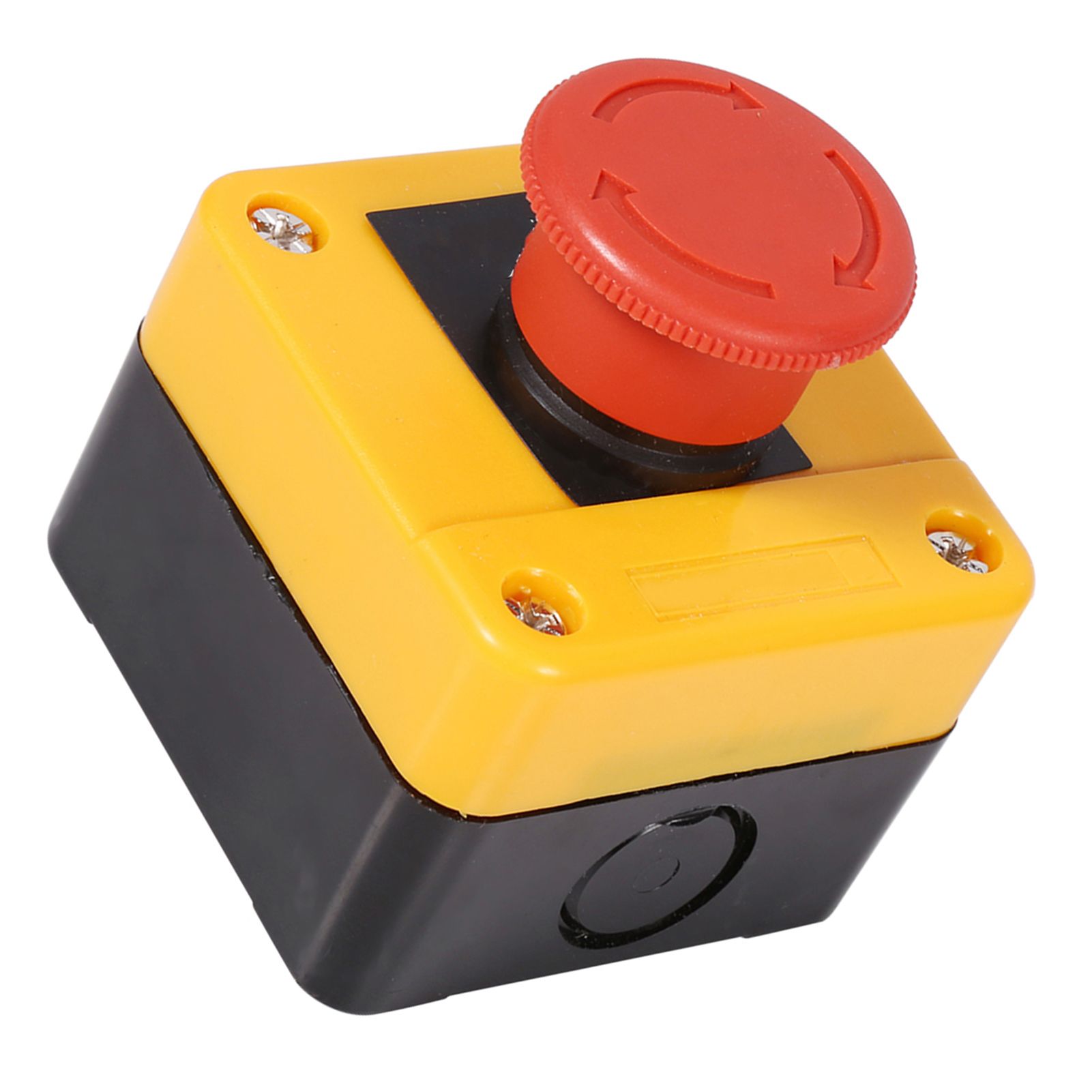 1Pc 660V 10A Plastic Shell Red Sign Emergency Stop Mushroom Push Button Switch New view 15