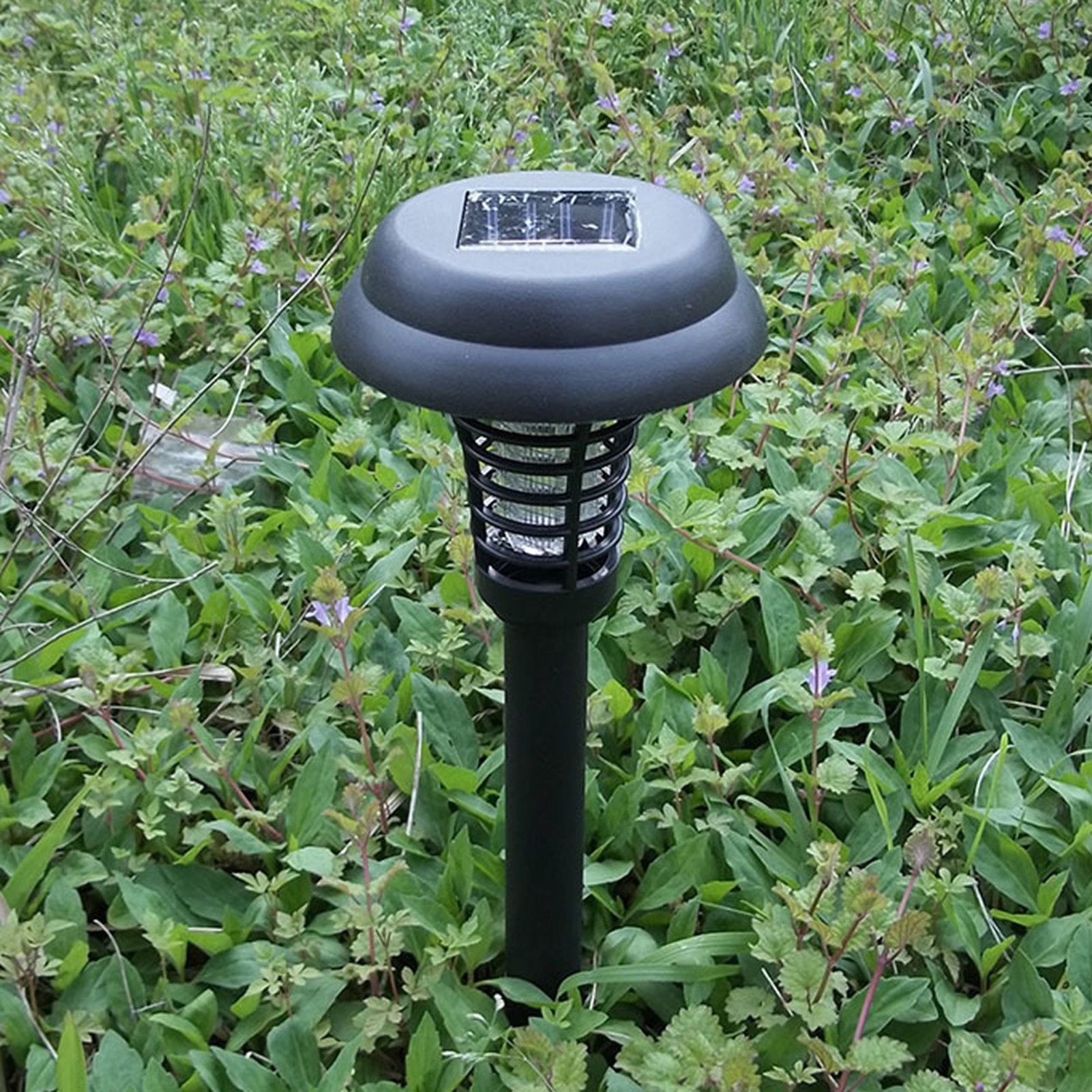 Solar Power Insect Trap Electronic Mosquito Bugs Killer LED Light Outdoor view 12