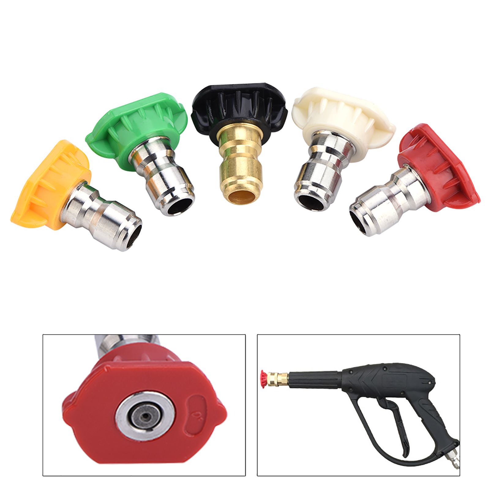 5pcs New Pressure Washer Spray Nozzles Tip Set Variety Degrees For Quick view 8