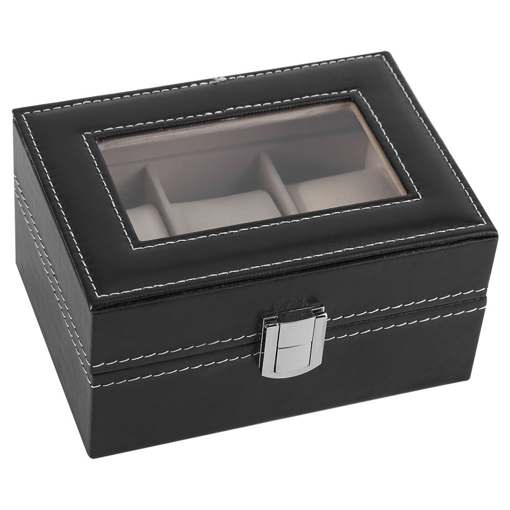1Pc High Grade 3 Slots PU Leather Box Case For Watch Jewellery Display Storage