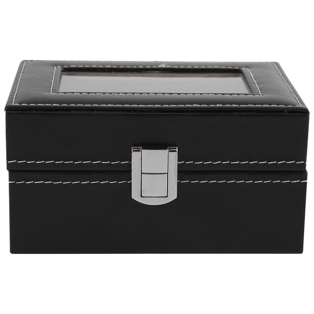 1Pc High Grade 3 Slots PU Leather Box Case For Watch Jewellery Display Storage view 2