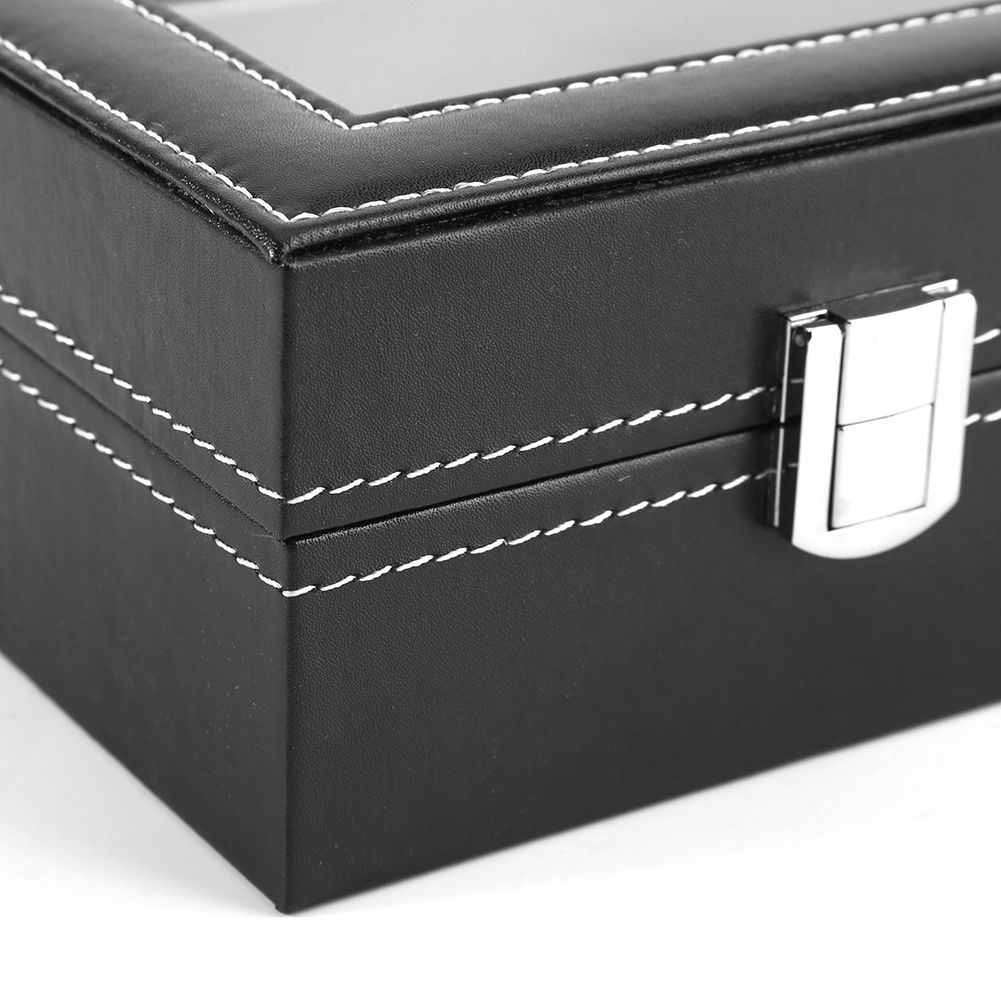 1Pc High Grade 3 Slots PU Leather Box Case For Watch Jewellery Display Storage view 3