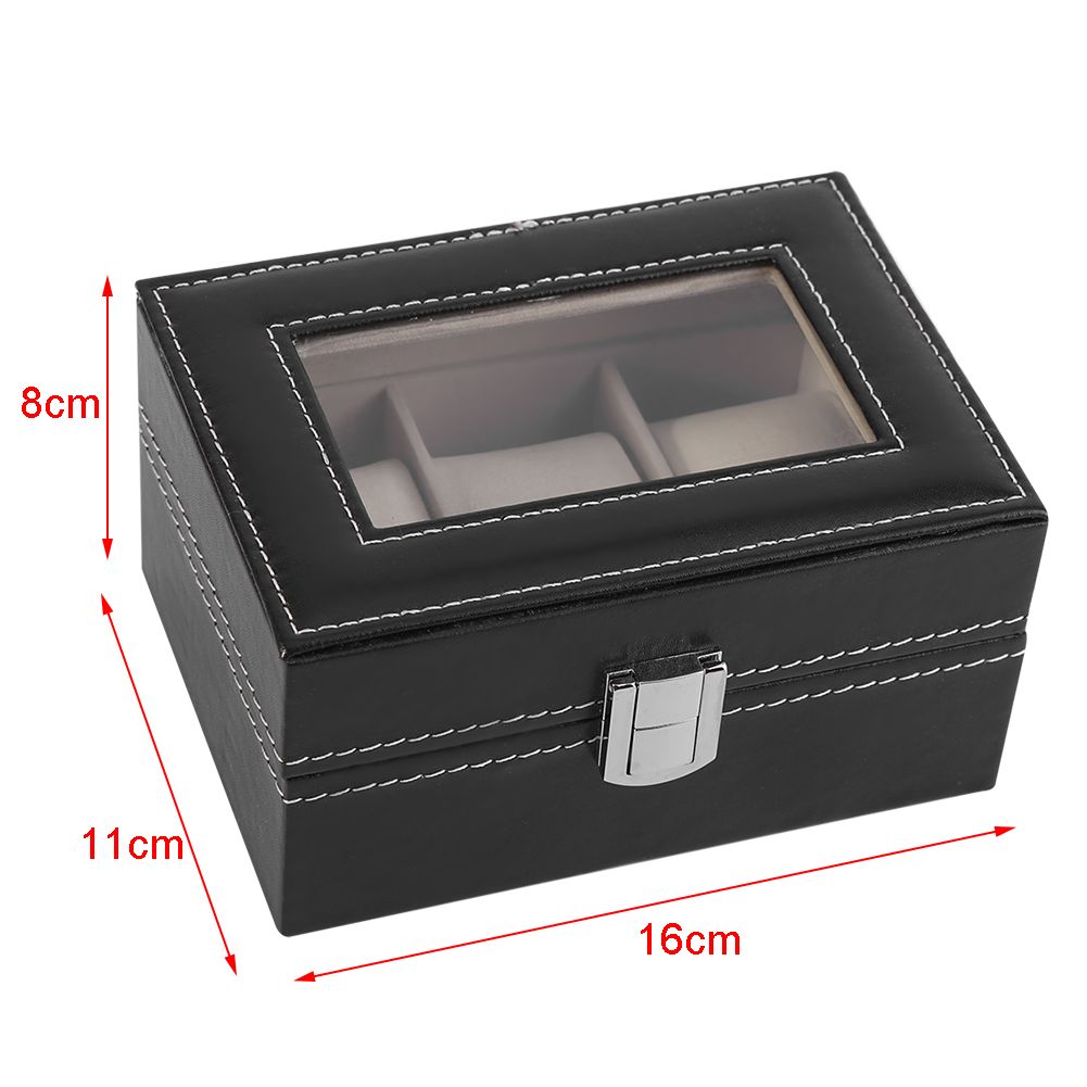 1Pc High Grade 3 Slots PU Leather Box Case For Watch Jewellery Display Storage view 14